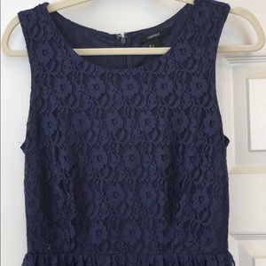 Navy lace mini dress